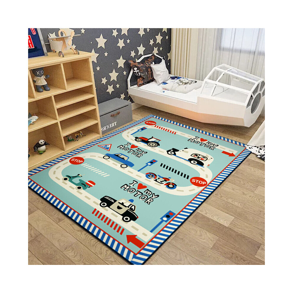 (6) 140/220Cm Children's Play Crawl Mat Road Traffic Route Map Carpet Living Room Sofa Coffee Xylfly