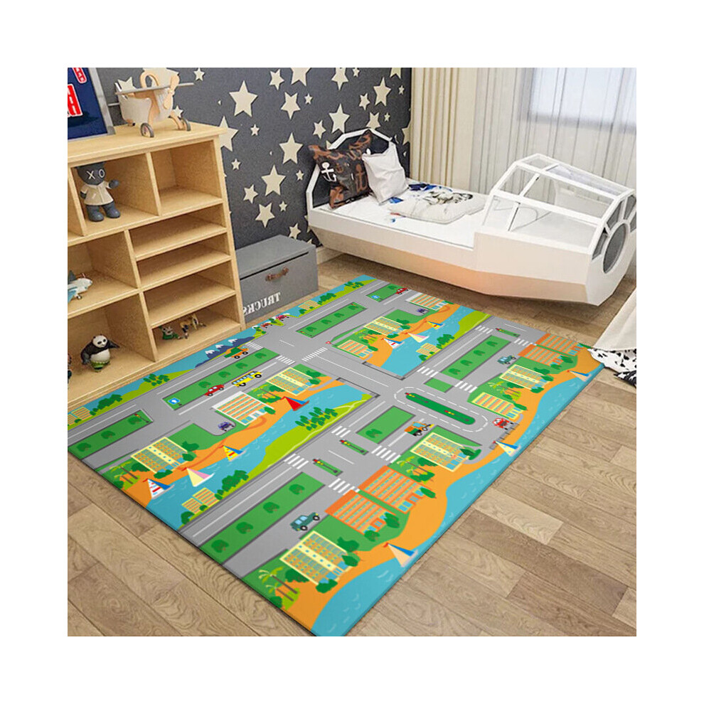 (3) 140/220Cm Children's Play Crawl Mat Road Traffic Route Map Carpet Living Room Sofa Coffee Xylfly