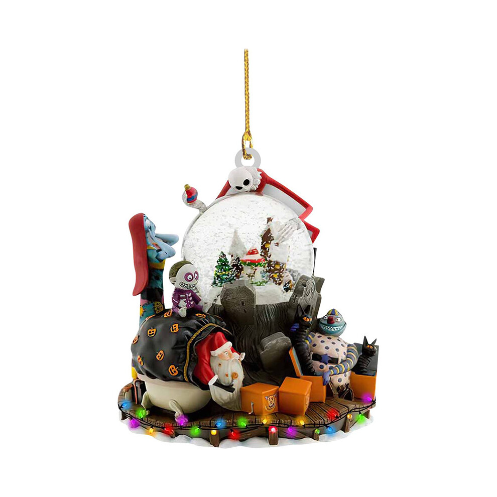 (Red) The Nightmare Before Christmas Jack Sally Xmas Tree Pendant Halloween Decoration