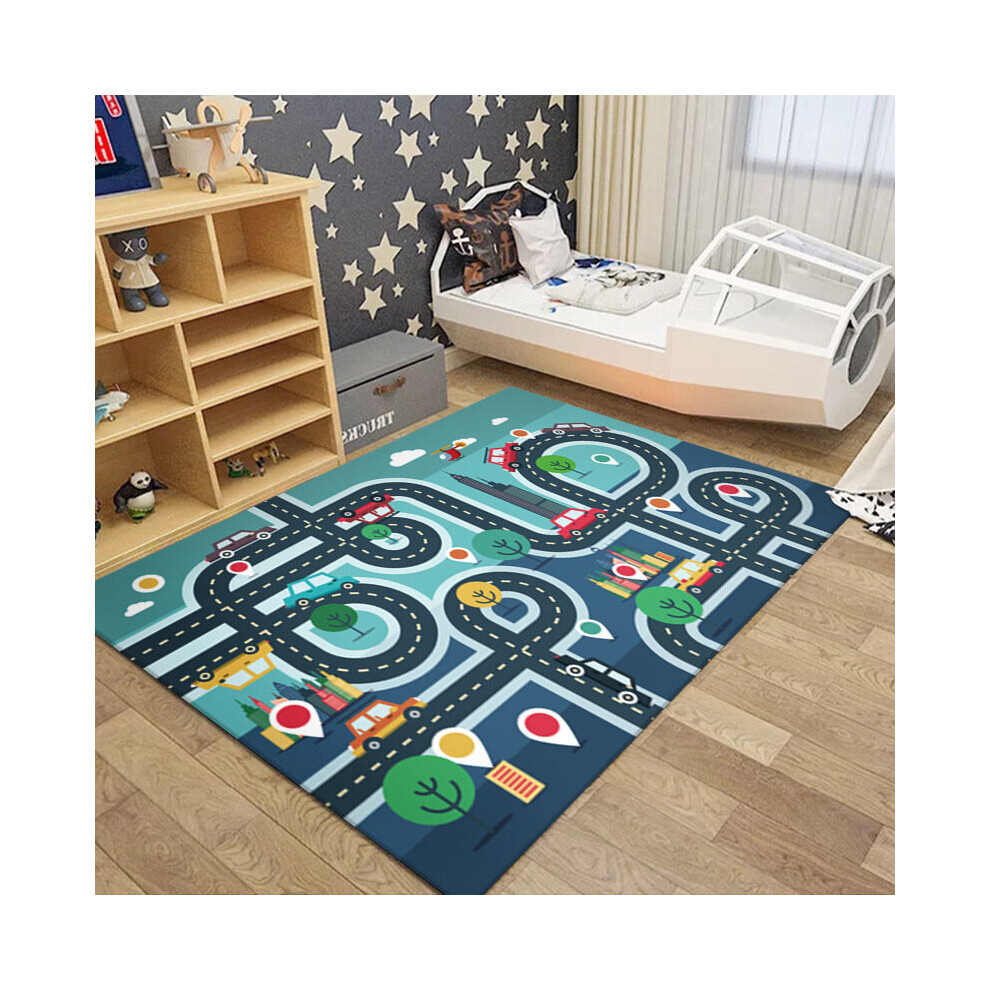 (9) 140/220Cm Children's Play Crawl Mat Road Traffic Route Map Carpet Living Room Sofa Coffee Xylfly