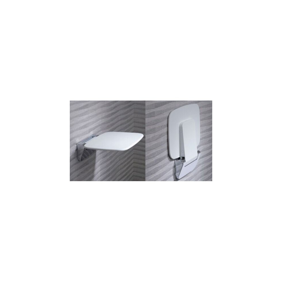 Roper Rhodes Bathroom Folding Shower Seat Compact Thermoset White 160kg 8020