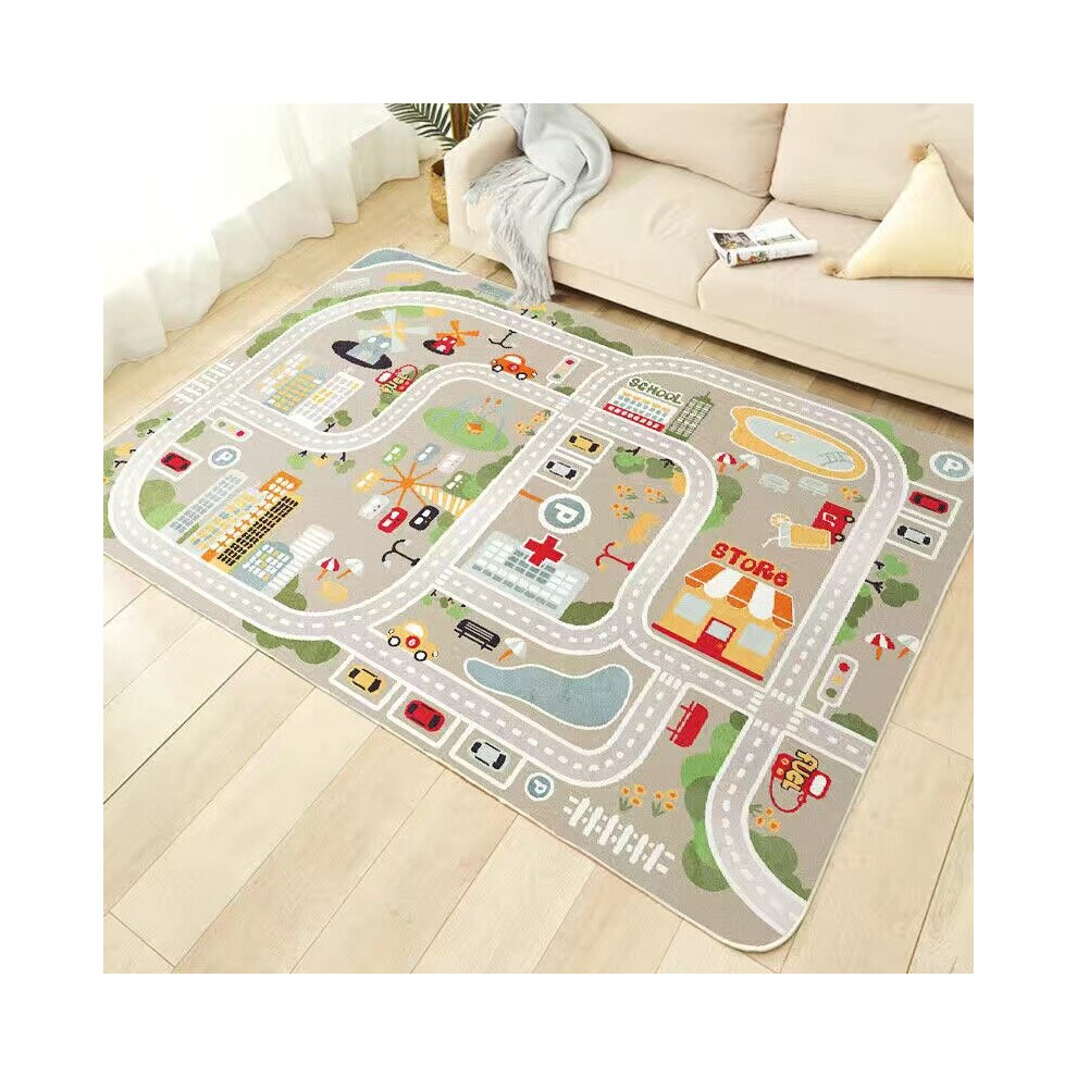 (13) 140/220Cm Children's Play Crawl Mat Road Traffic Route Map Carpet Living Room Sofa Coffee Xylfly