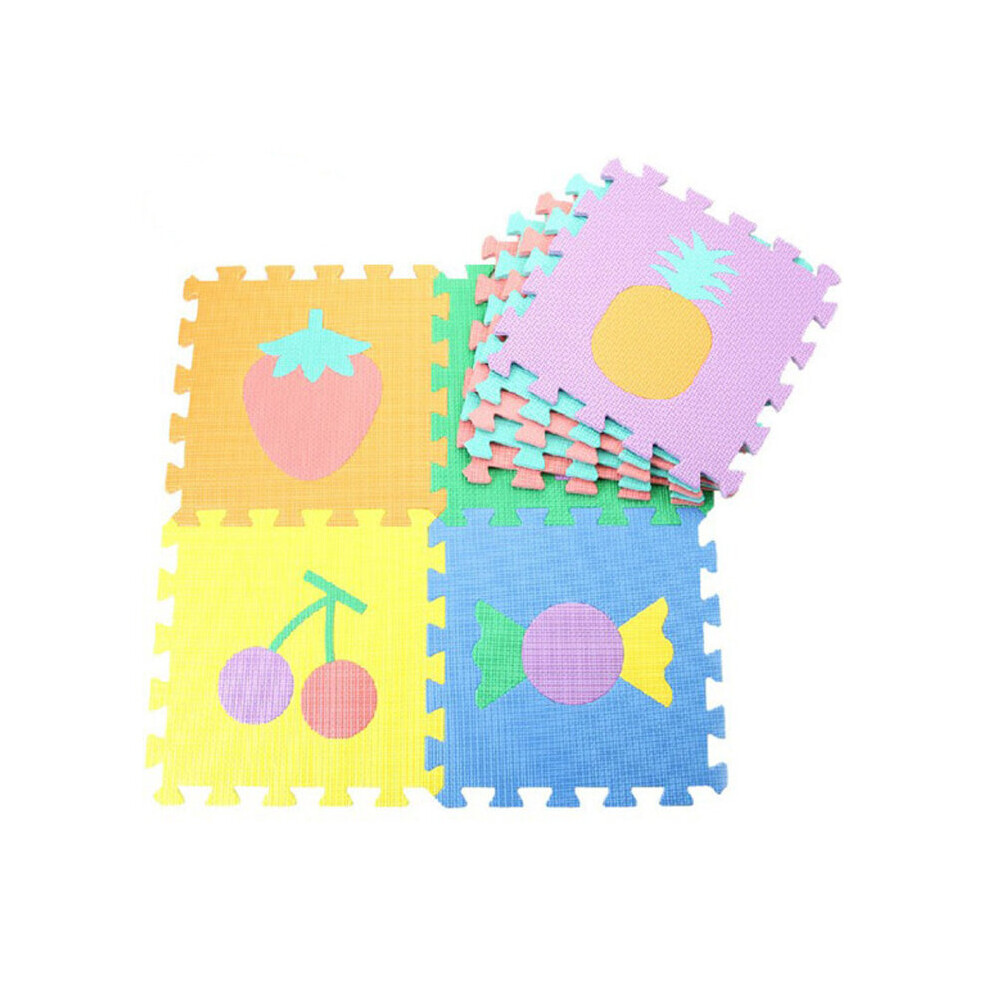 Xylfly (10Pcs Fruit) 10Pcs/Set 30*30Cm Number Animal Pattern Baby Play Mat Puzzle Toys For Kids Children Eva Foam Yoga Crawling