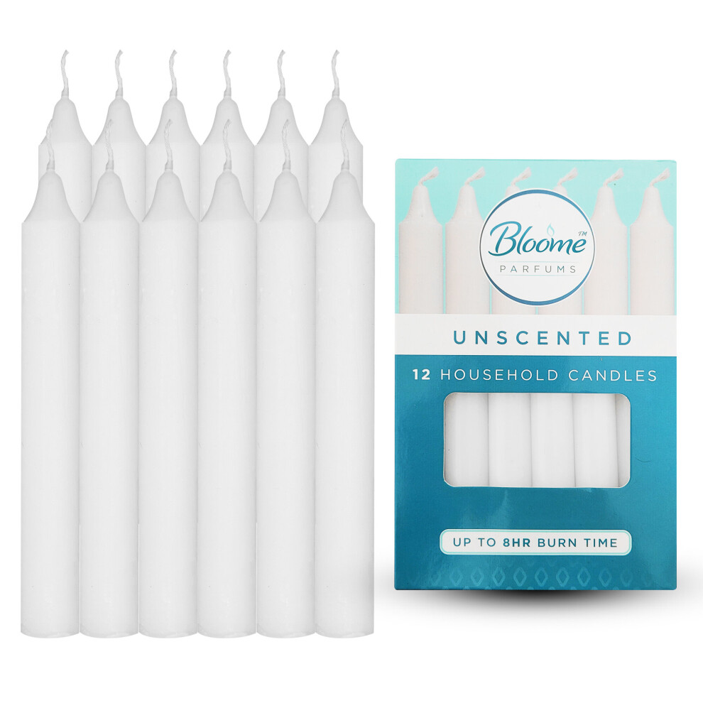 (12 candles (1 x12pk)) Household Dinner Taper Candles Unscented 2x18cm White