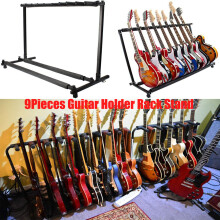 9 Holder Guitar Rack Stand Folding Guitar Organizer Bass Stand
