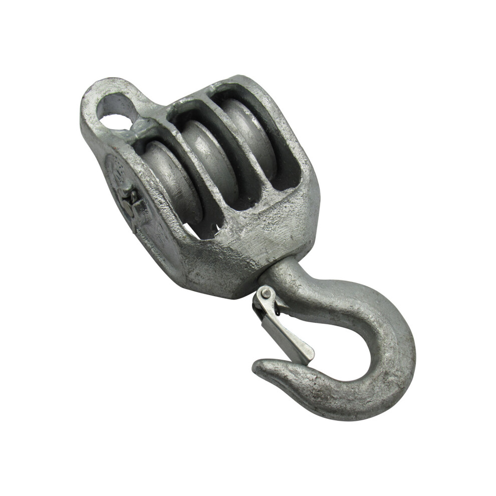 (6 Inch, Hook For Soft Rope) Treble Sheave Lifting Pulley Block 3" - 10" 600988482005