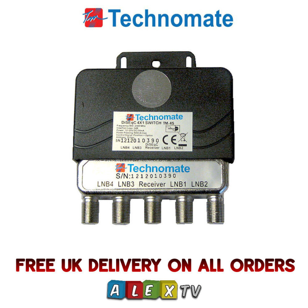 Technomate TM-4S External 4 Way DiSEqC Switch 4x1 weatherproof housing