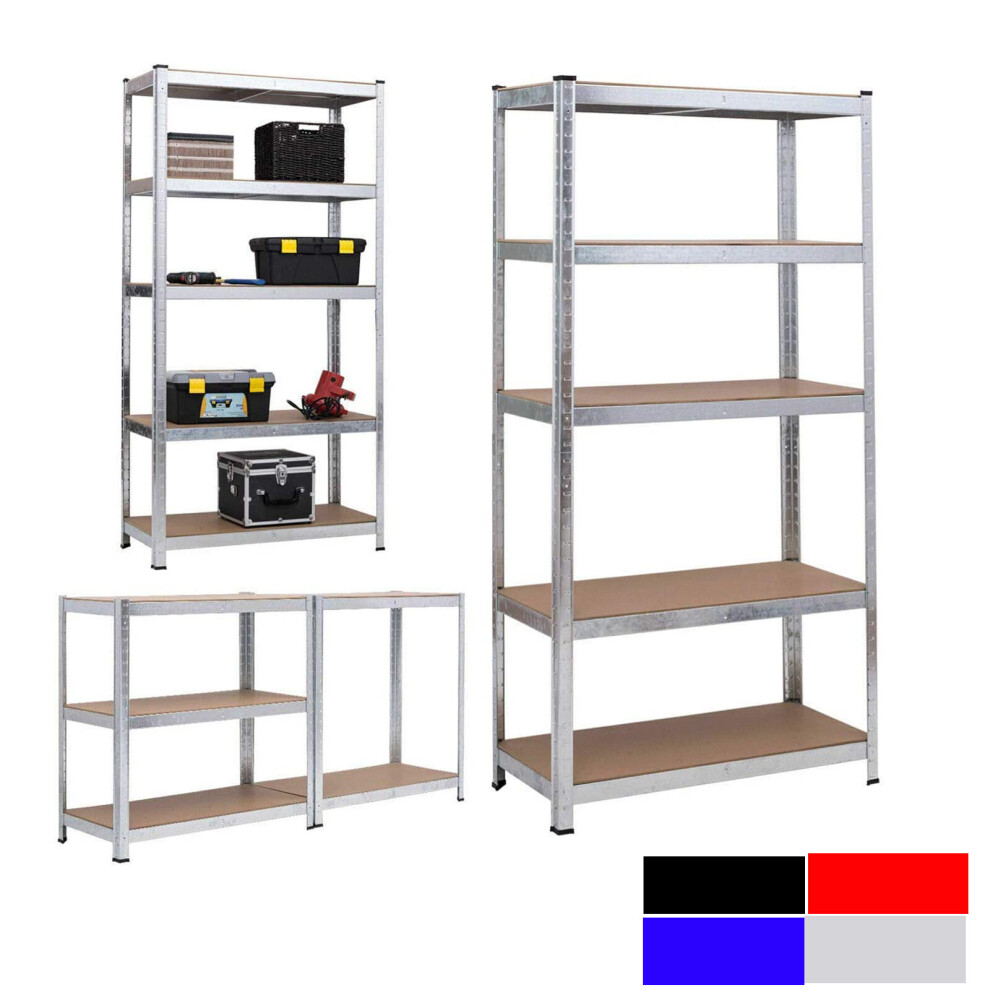 (Silver 150x70x30cm) Shelve Unit, 5 Tier Metal Racking for Garden Garage Kitchen Shed Storage Free Standing Heavy Duty