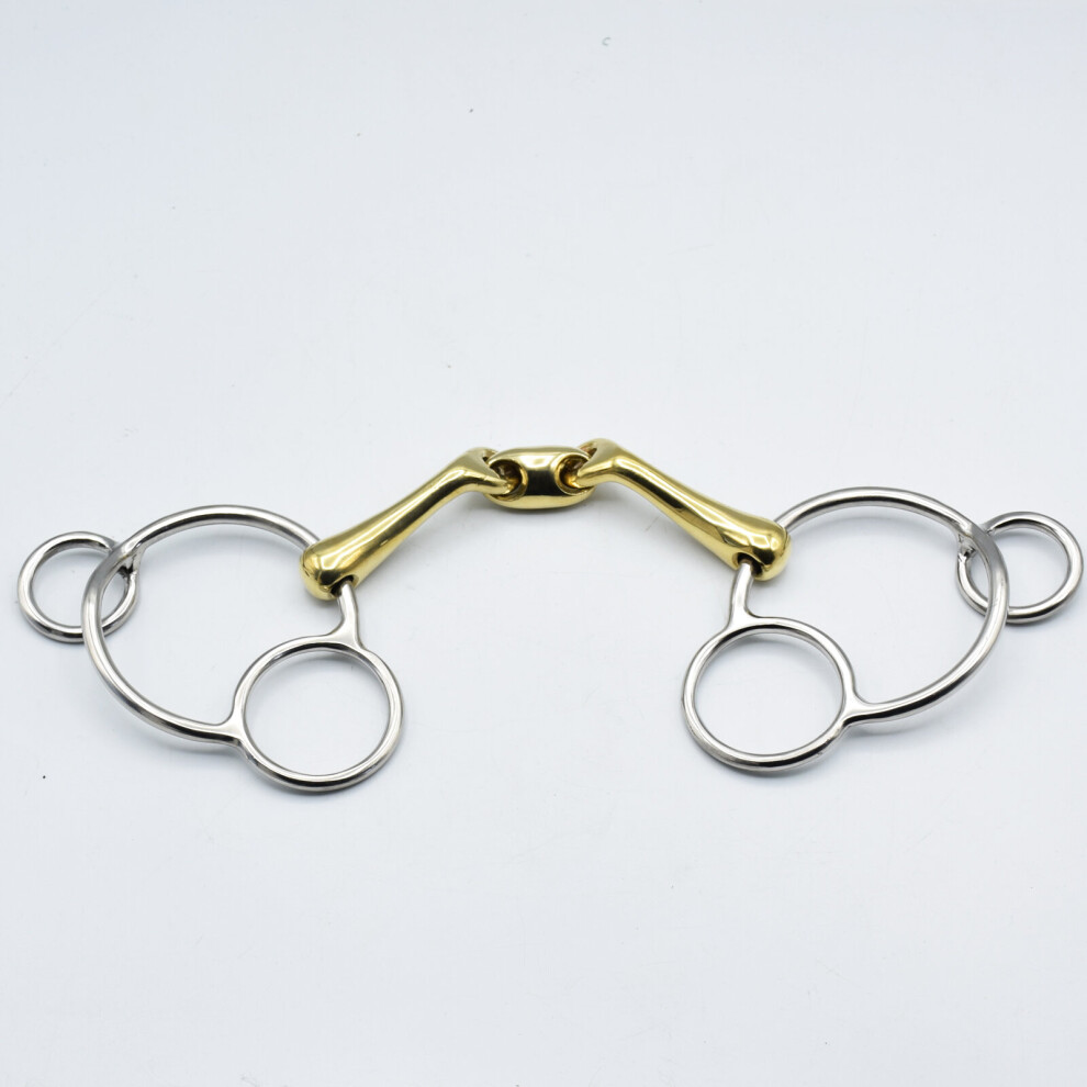 (4.5 inch) Universal Horse bit 3 Ring Gag Lozenge Happy horse mouth friendly Bit