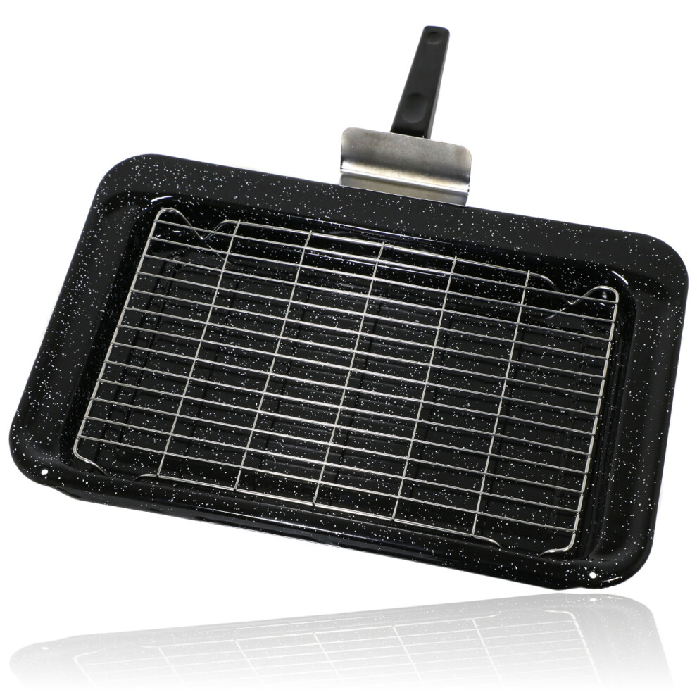 Spares2go Enamel Grill Pan Tray Rack Grid Handle For Maytag Oven Cooker 445 X 276 Mm