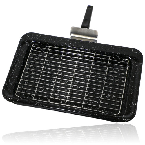 SPARES2GO Complete Grill Pan Tray Rack & Handle for Rangemaster Oven Cooker (445 x 276mm