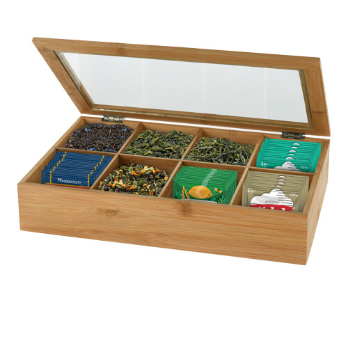 Tee-Aufbewahrungsbox mit 8 Fächern und Deckel 2