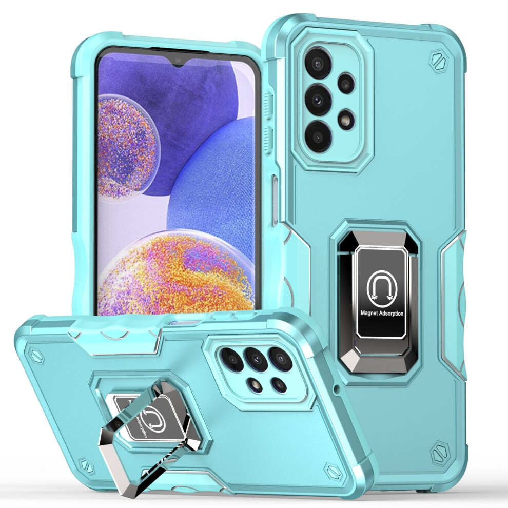 (Light Blue) For Samsung Galaxy A23 5G/A23 4G Heavy duty Magnetic Case Rugged Hybrid Kickstand Defender Cover