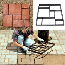 (Square (60x50cm)) Garden Paving Concrete Mould: Plastic Walk Maker Reusable Concrete Path Maker Molds