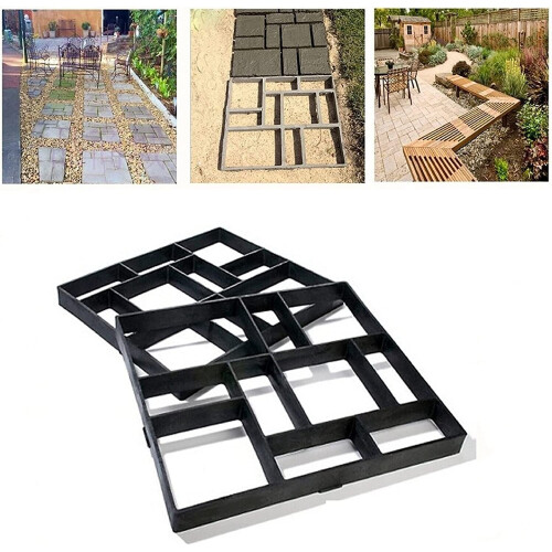 (Square (60x50cm)) Garden Paving Concrete Mould: Plastic Walk Maker Reusable Concrete Path Maker Molds 1