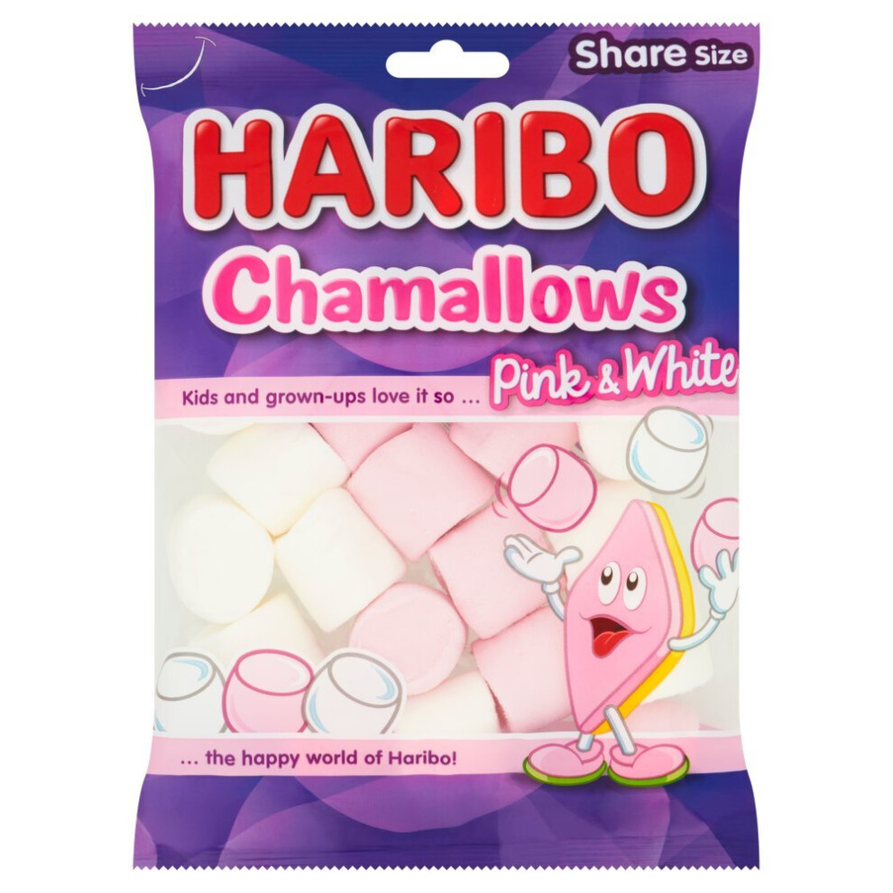 Haribo Chamallows & Marshmallows 140G (Box Of 12) Pink/White
