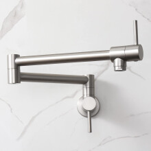 (Brushed Nickel) Stainless Steel Brushed Gold Pot Filler Faucet Commercial Wall Mount Kitchen Sink Faucet Folding Stretchable with Single Hole Two Handles