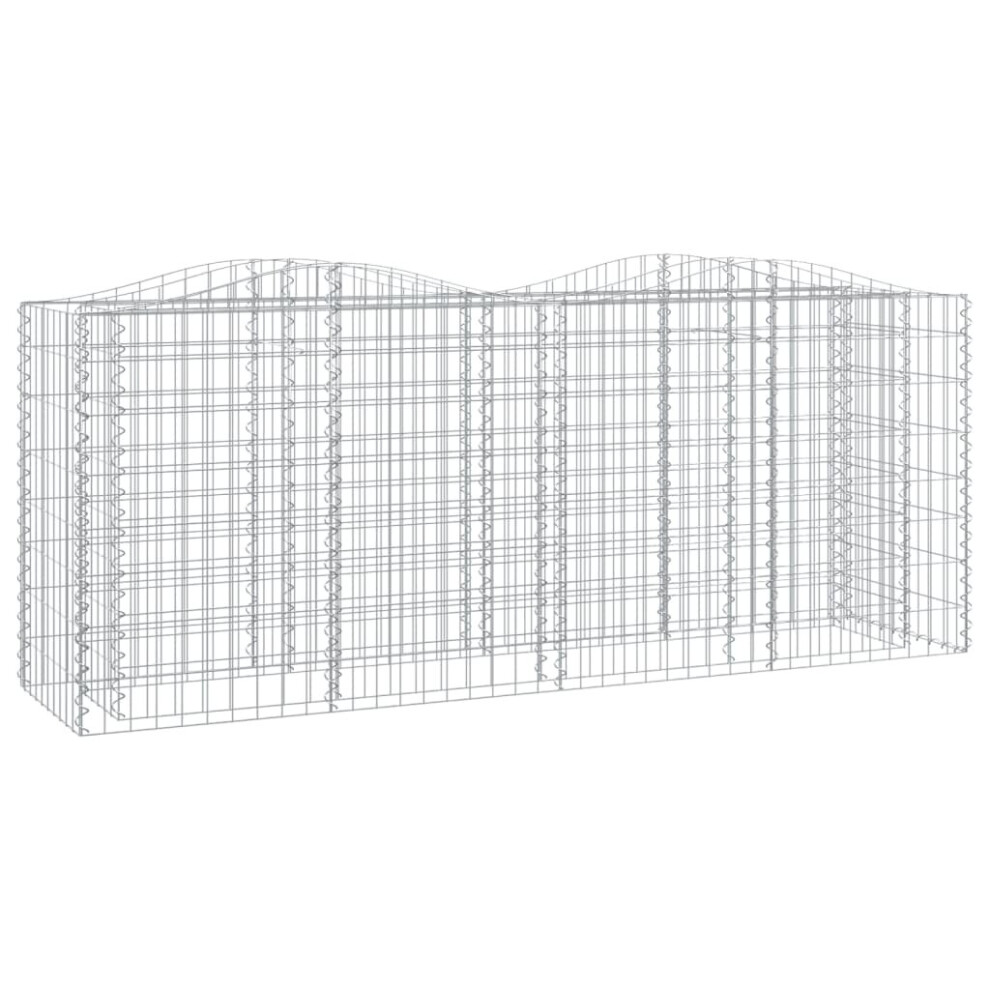Vidaxl (200 X 50 X 100 Cm) Arched Gabion Raised Bed Gabion Basket Mesh Wire Stone Galvanised Iron