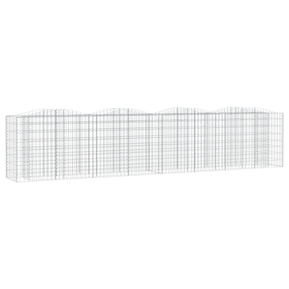 Vidaxl (400 X 50 X 100 Cm) Arched Gabion Raised Bed Gabion Basket Mesh Wire Stone Galvanised Iron
