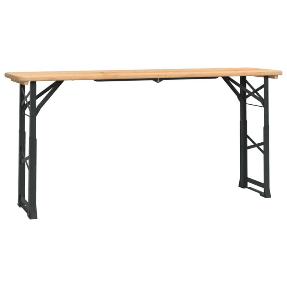 vidaXL Folding Beer Table Outdoor Folding Wooden Beer Table Solid Wood Fir