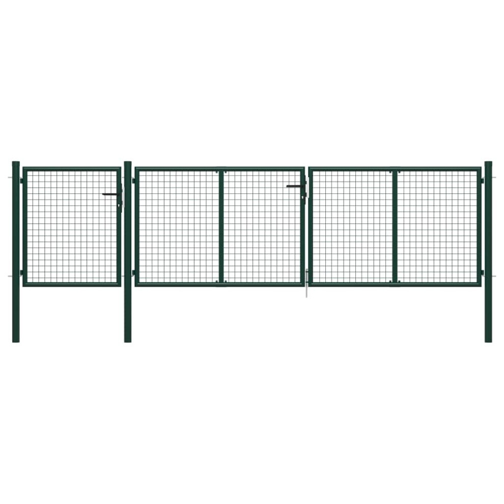 (green, 400 x 75 cm) vidaXL Garden Gate Lawn Fence Door Mesh Patio Outdoor Gate Galvanised Steel