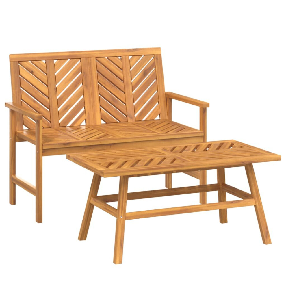 vidaXL Garden Lounge Set Garden Furniture Set Bench 2 Piece Solid Wood Acacia