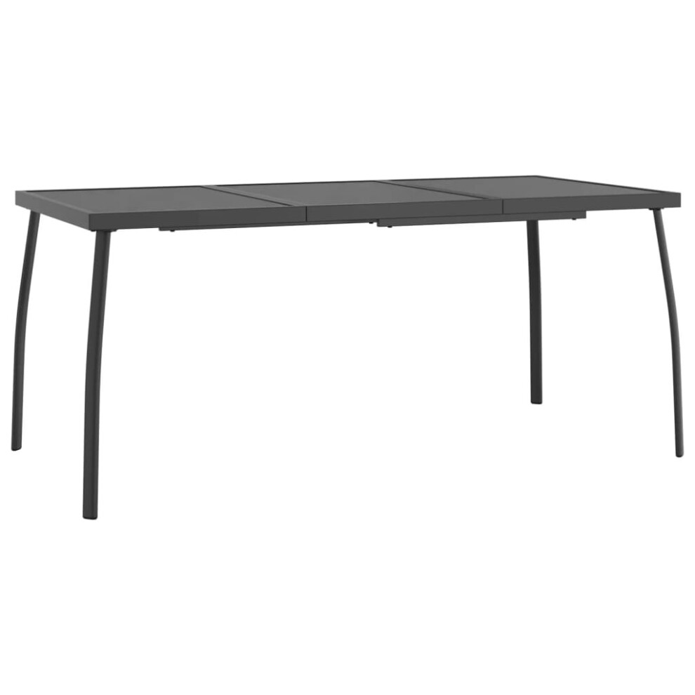 (165 x 80 x 72 cm) vidaXL Garden Table Outdoor Table Dining Room Table Anthracite Steel Mesh