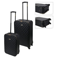 (quilt design, 2 wheels) ProWorld Suitcase Set Black Trolley Case Suitcase 1/2 Piece Croco/Quilt Design