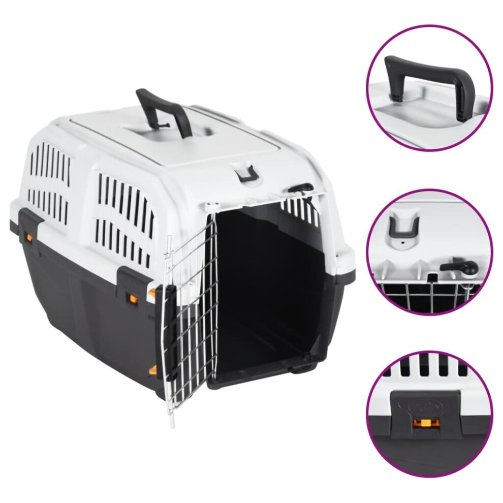 (48 x 31.5 x 31 cm) vidaXL Pet Carrier Dog Carrier Cat Pet Crate with Metal Door Polypropylene