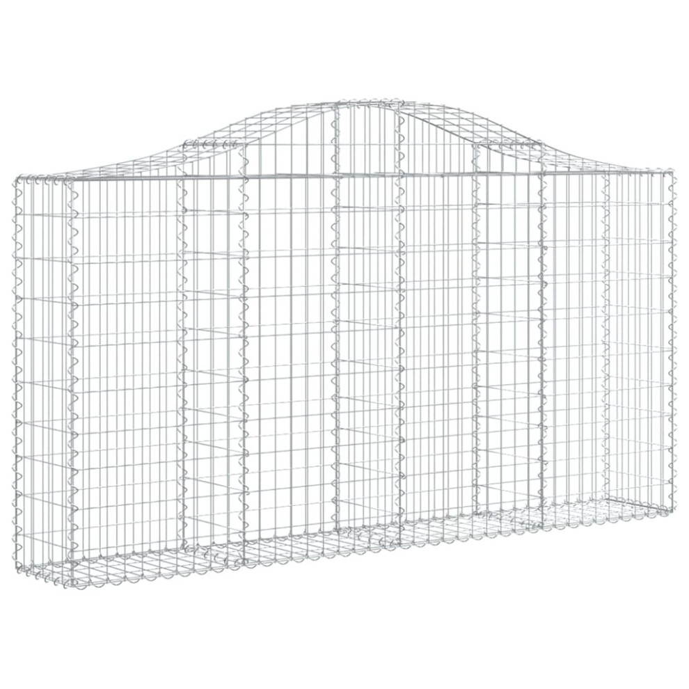 (200 X 30 X 100/120 Cm/ 1 Pcs) Vidaxl Arched Gabion Basket Stone Basket Gabion Retaining Wall Galvanised Iron 8720845650483