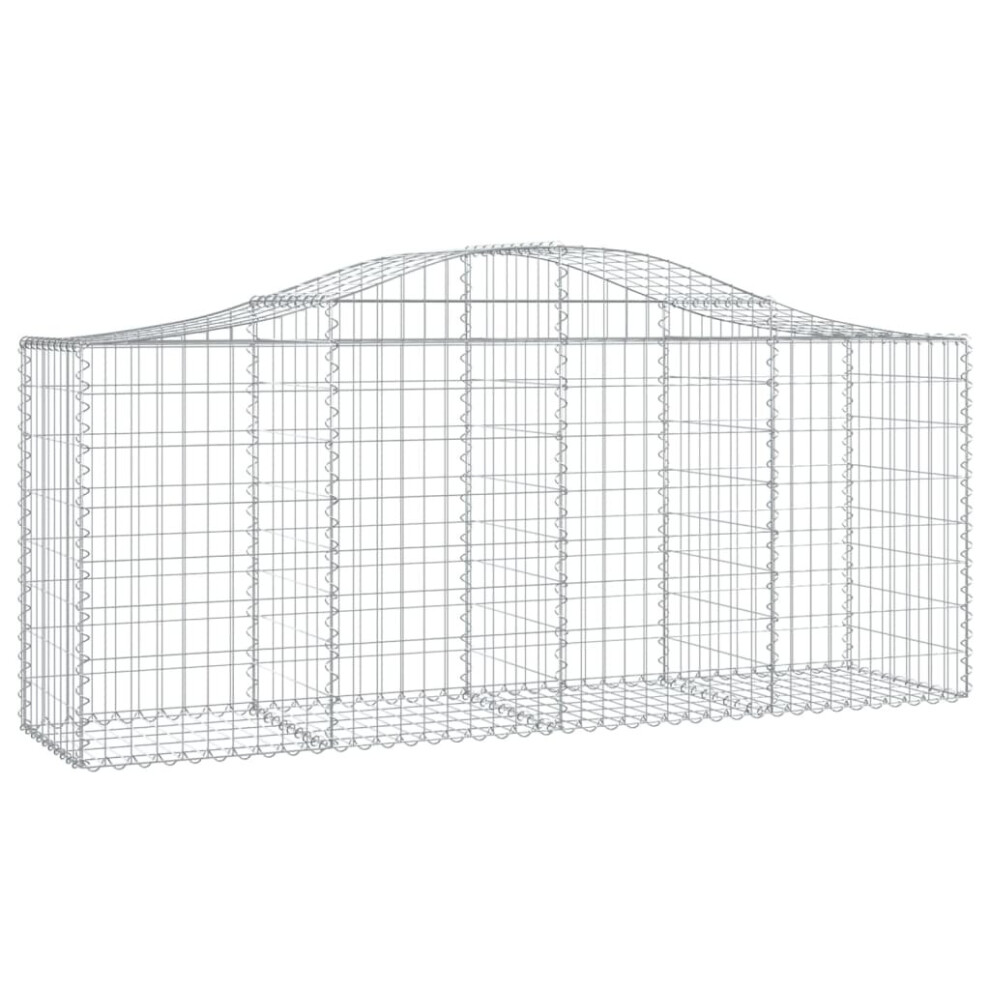 (200 x 50 x 80/100 cm/ 1 pcs) vidaXL Arched Gabion Basket Stone Basket Gabion Retaining Wall Galvanised Iron-image-OPC-PBHV9GS-NEW