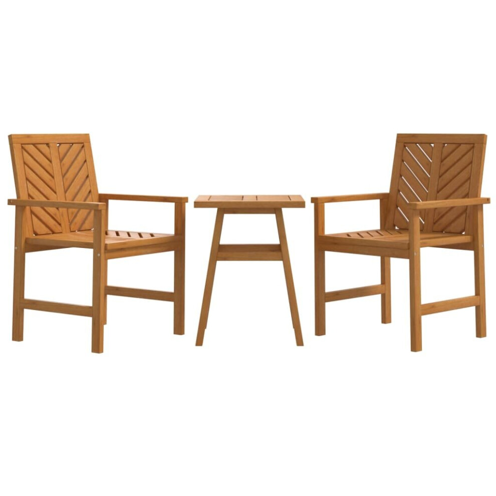 vidaXL Garden Lounge Set 3 Piece Solid Wood Acacia Side Table Dining Chair