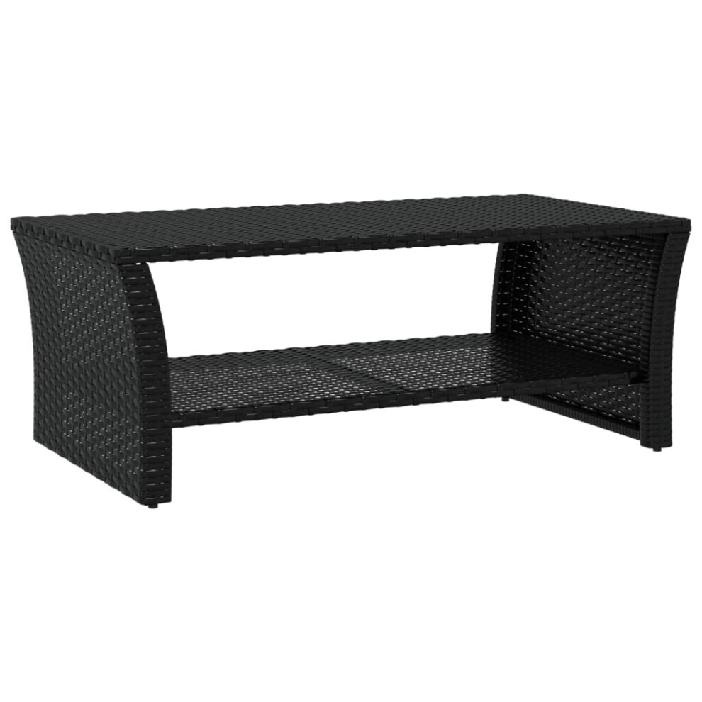 Vidaxl (Black) Coffee Table Dining Table Sofa Centre Side Tea End Table Poly Rattan