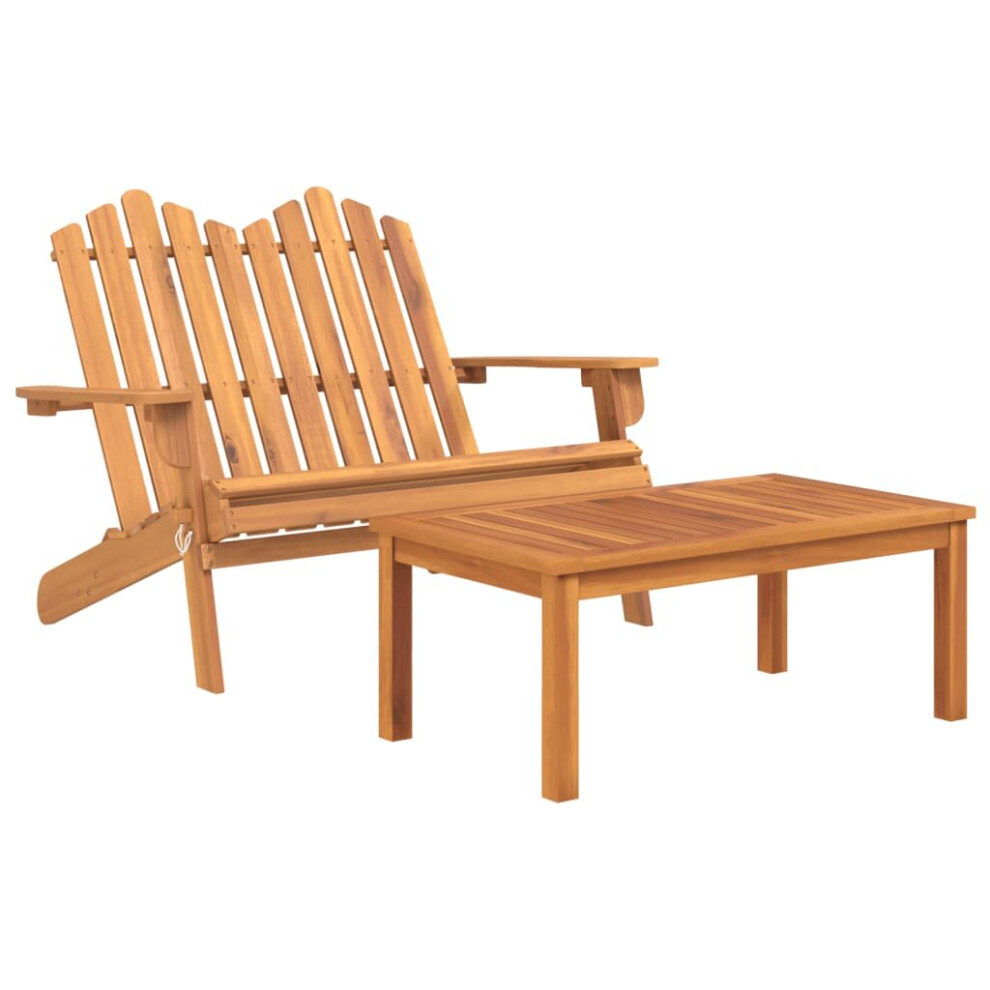 vidaXL Adirondack Garden Lounge Set Outdoor Sofa 2 Piece Solid Wood Acacia