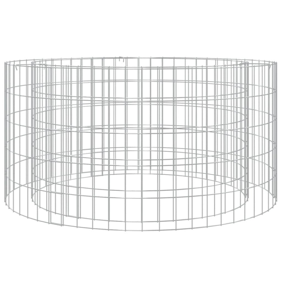 Vidaxl (100 X 50 Cm) Gabion Fire Pit Outdoor Camping Grill Fireplace Galvanised Iron Round