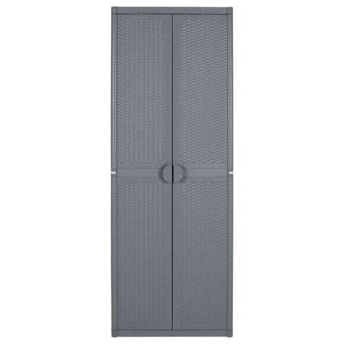 VidaXL vidaXL Gartenschrank Grau 65x45x172 cm PP Rattan 1