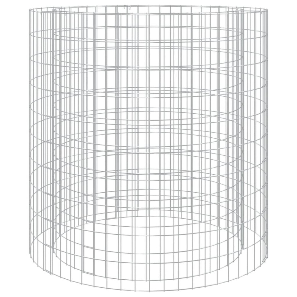 Vidaxl (100 X 100 Cm) Gabion Fire Pit Outdoor Camping Grill Fireplace Galvanised Iron Round