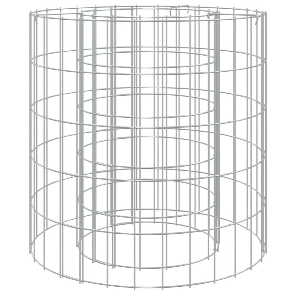 Vidaxl (50 X 50 Cm) Gabion Fire Pit Outdoor Camping Grill Fireplace Galvanised Iron Round