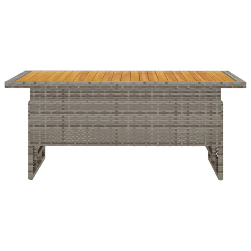 VidaXL (grey) vidaXL Garden Table Outdoor Dining Table Solid Wood Acacia and Poly Rattan 1
