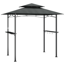 vidaXL BBQ Gazebo with Side Shelves Anthracite 240x150x243cm Steel BBQ Shelter