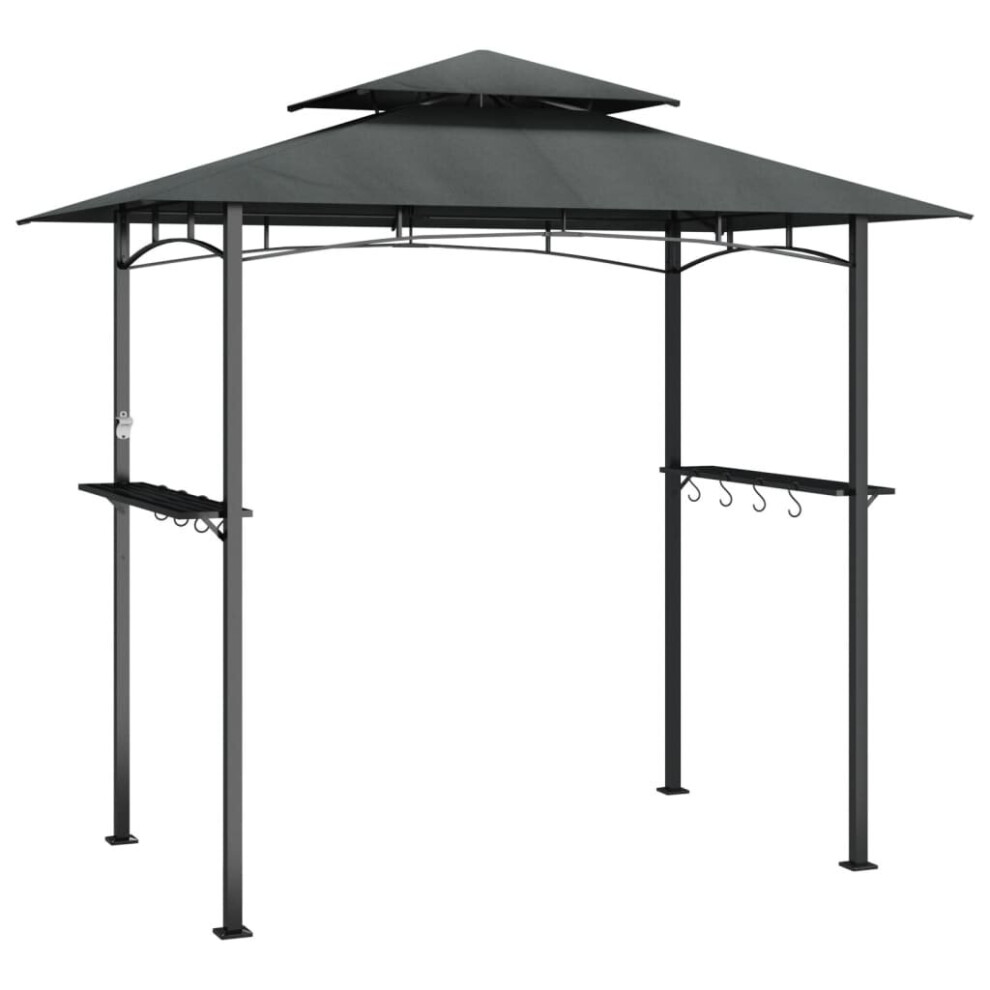 vidaXL BBQ Gazebo with Side Shelves Anthracite 240x150x243cm Steel BBQ Shelter