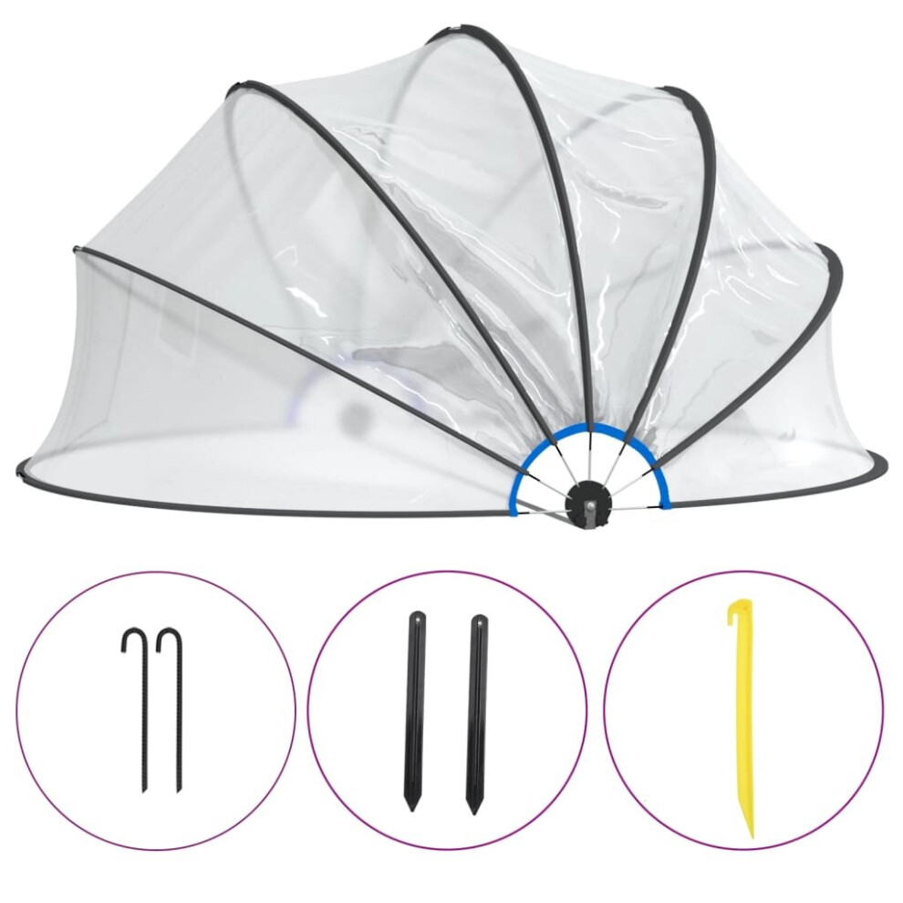 (406 x 203 cm) vidaXL Pool Dome Round PVC Outdoor Patio Hot Tub Swimming Pool Dome Cover Tent