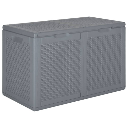 VidaXL vidaXL Gartenbox Grau PP Rattan 180 L