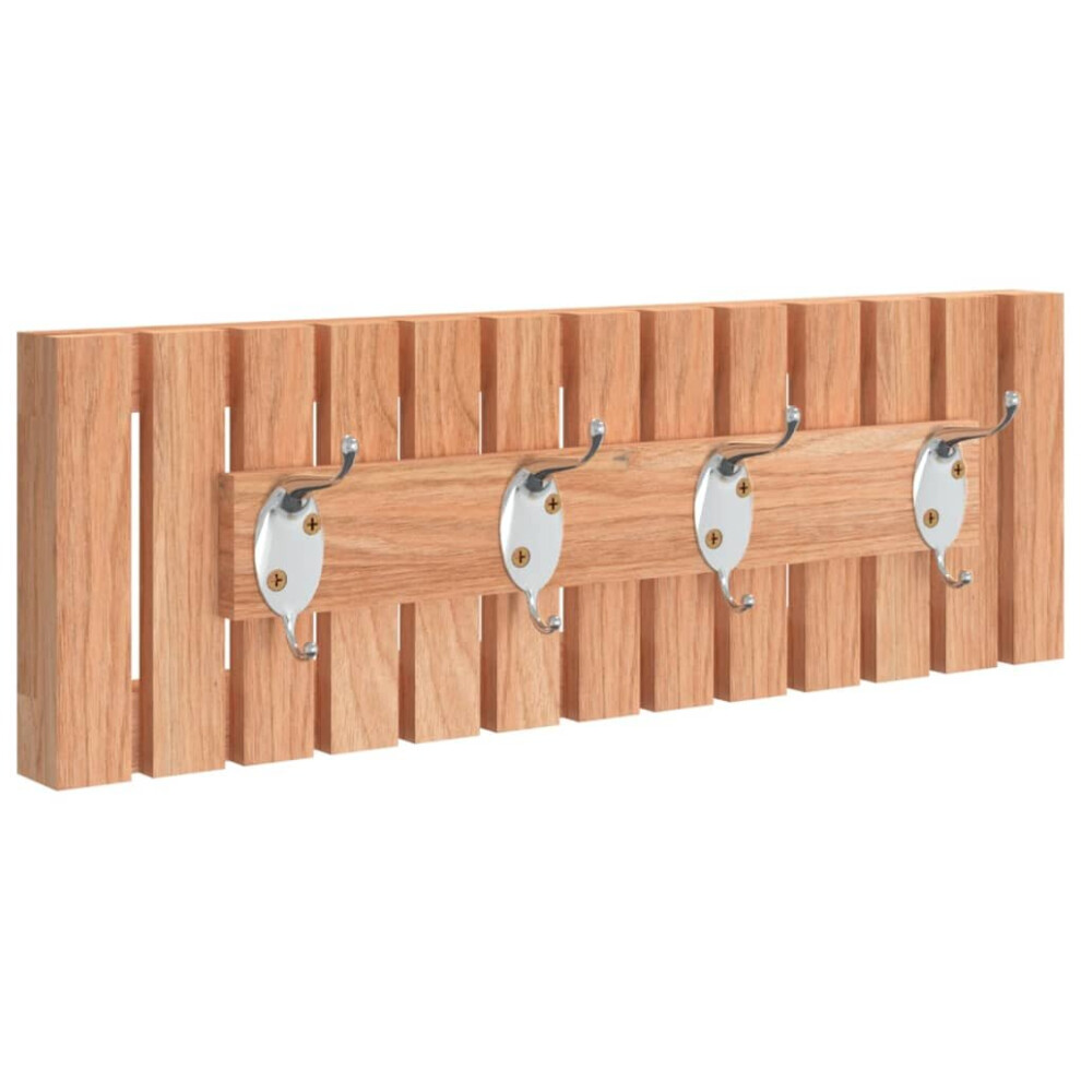 vidaXL Solid Wood Walnut Wall Hanger 42x8.5x14 cm Wooden Wall Coat Hook Rack