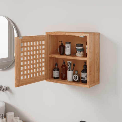 VidaXL vidaXL Solid Wood Walnut Wall Cabinet Wooden Wall Storage Cabinet Display Unit 2