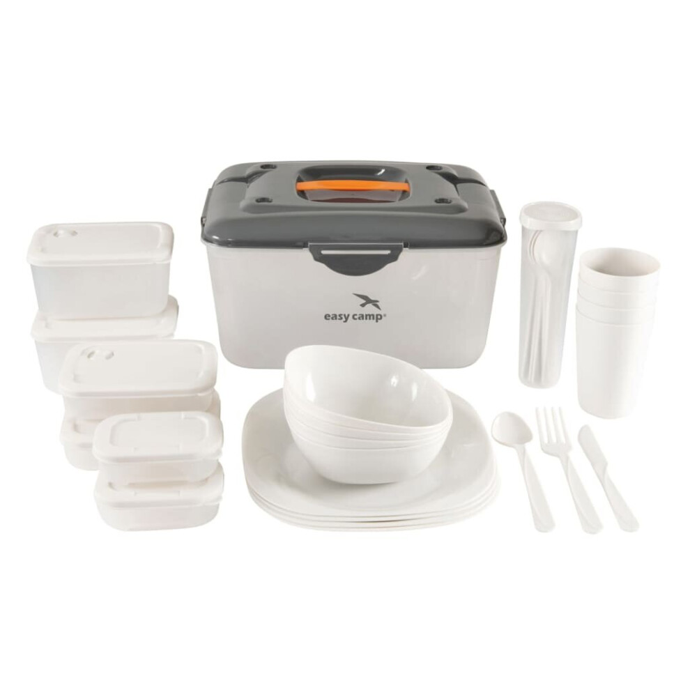 Easy Camp (Large) Picnic Box Camping Dinner Plate Picnic Set 30 Piece Cerf Plastic
