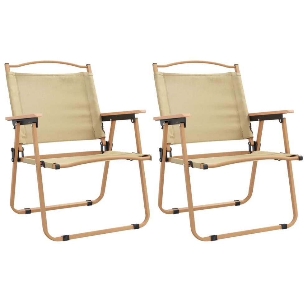 (beige, 54 x 55 x 78 cm) vidaXL 2x Camping Chairs Oxford Fabric Multi Colours 54x43x59 cm/54x55x78 cm