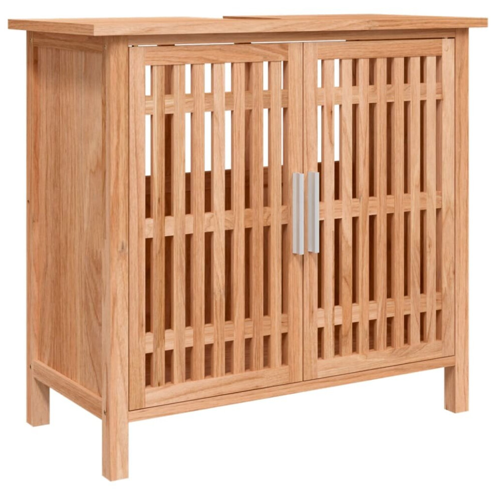 Vidaxl Solid Wood Walnut Bathroom Sink Cabinet Wooden Vanity Unit Sink Cabinet
