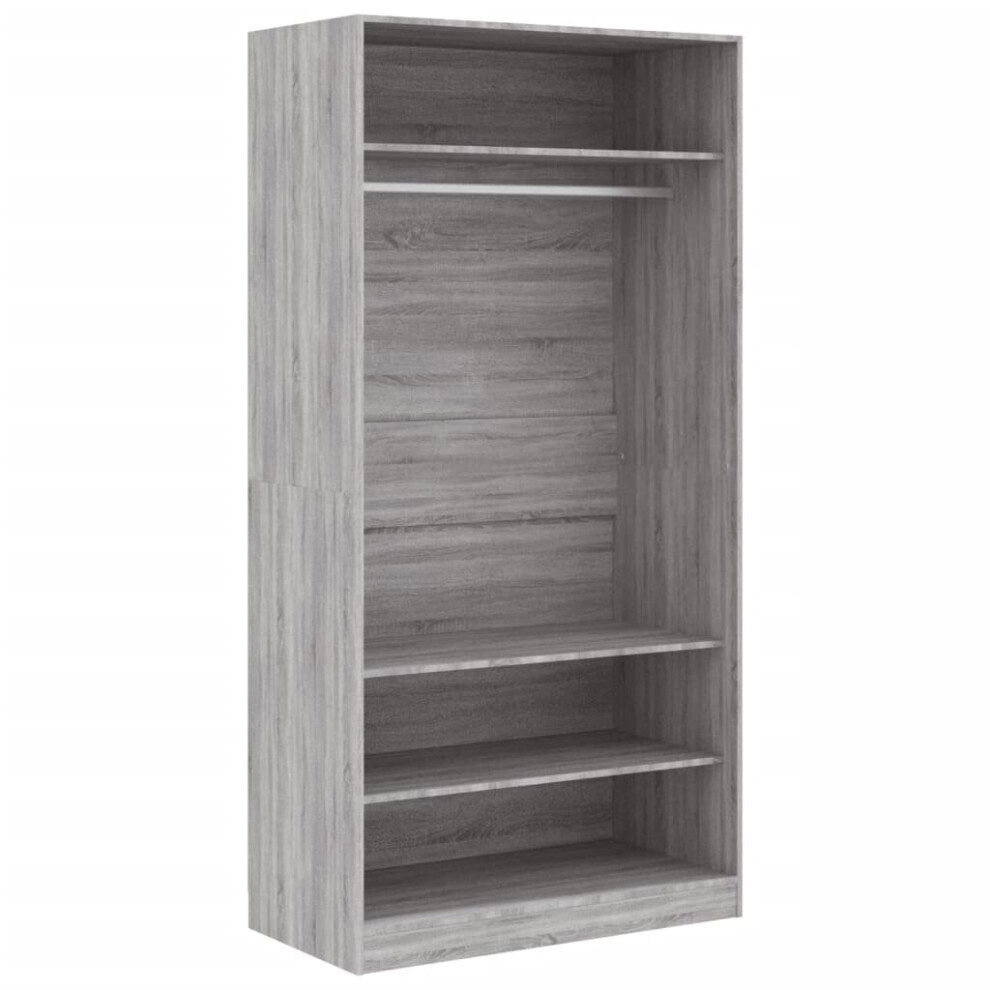 (grey sonoma) vidaXL Wardrobe Clothing Storage Hanger Clothes Cabinet Closet Engineered Wood