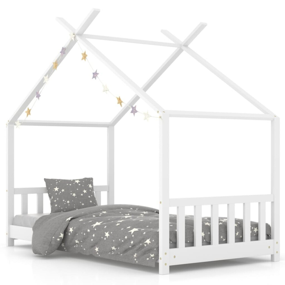 Vidaxl (White, 70 X 140 Cm) Solid Pine Wood Kids Bed Frame Toddler Beds Multi Colours Multi Sizes